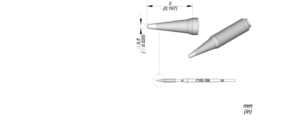 C105106 - Cartridge Conical Ø 0,5 C105106 - Cartridge Conical Ø 0,5