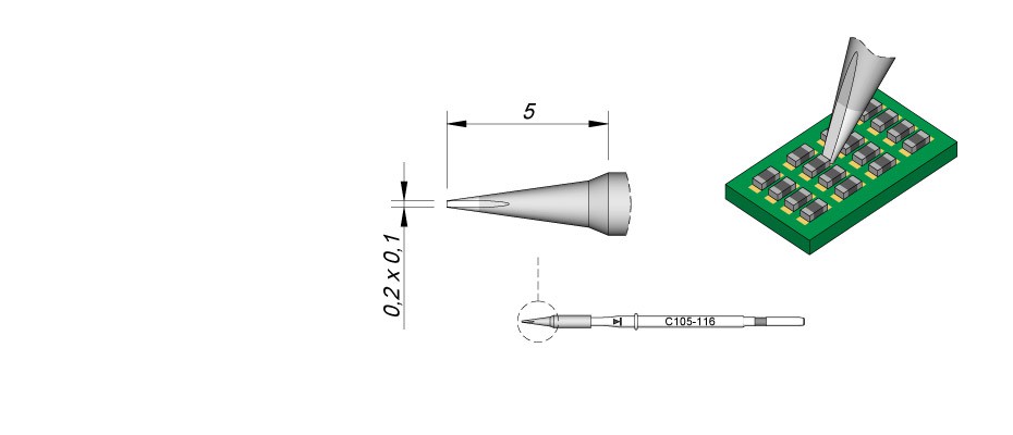 C105116 - Cartridge Chisel 0,2 x 0,1 C105116 - Cartridge Chisel 0,2 x 0,1