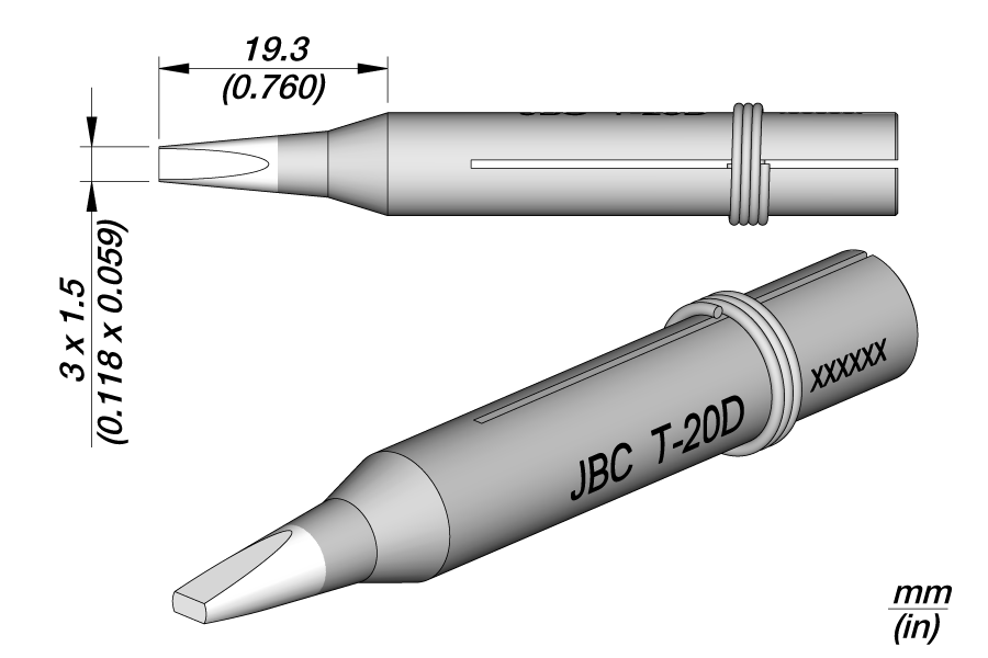 0300509 - T-20D Long life soldering Tip