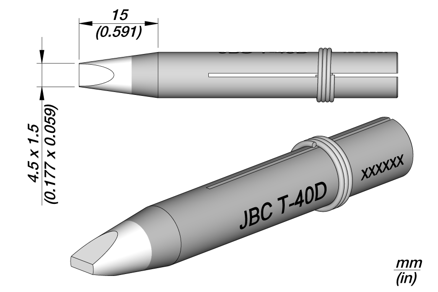 0300608 - T-40D Long life soldering Tip