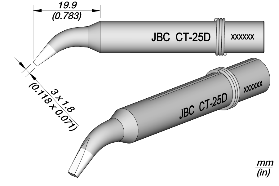 0550707 - CT-25D Long life soldering Tip