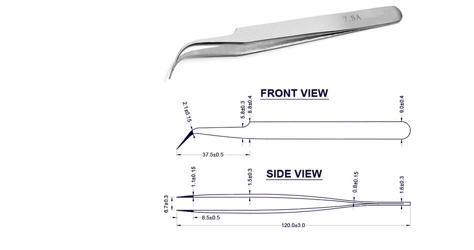 8002149 - 7 SA Curved tip Tweezers 8002149 - 7 SA Curved tip Tweezers