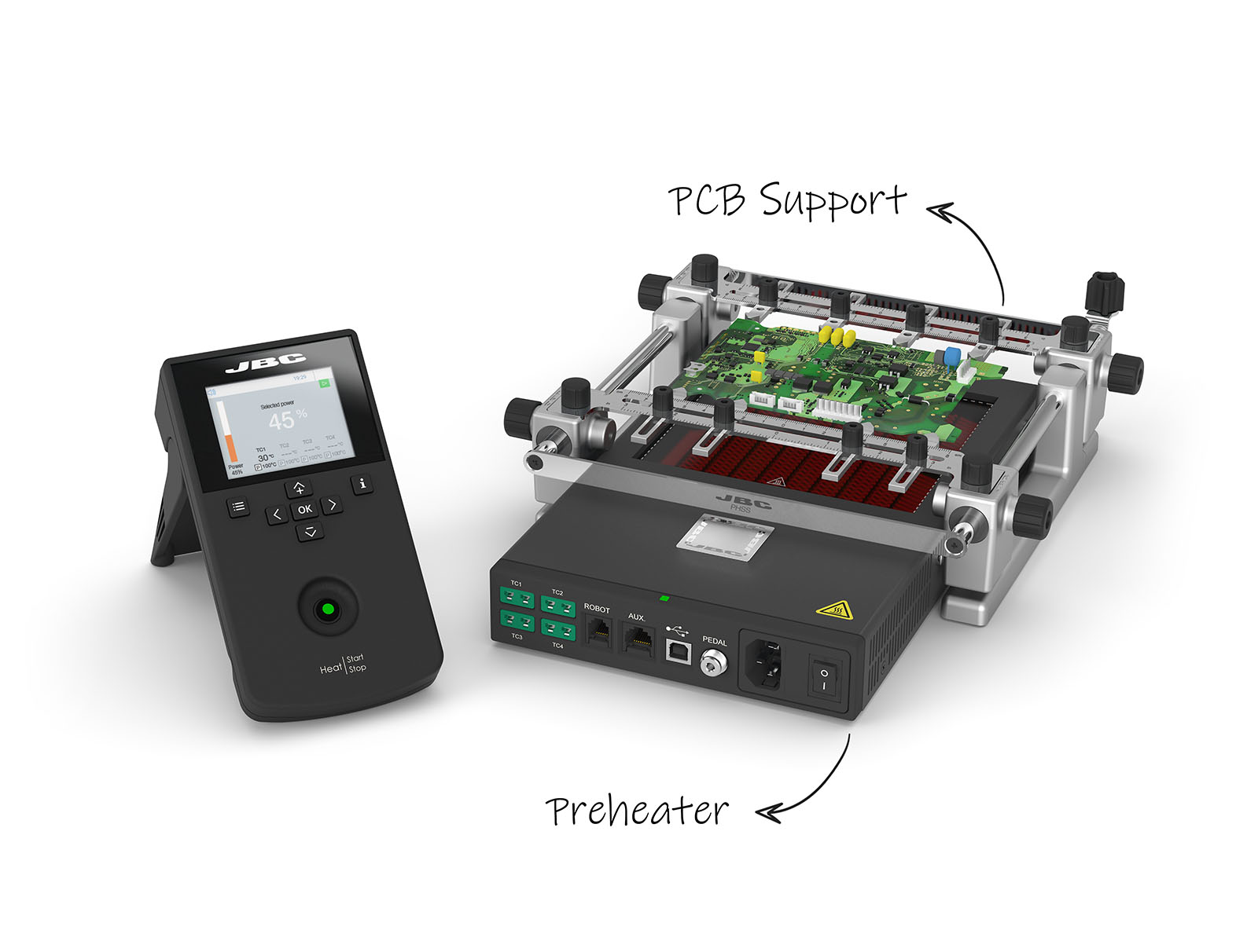 PHSEK - Preheater Set for PCBs up to 13 x 13 cm / 5 x 5