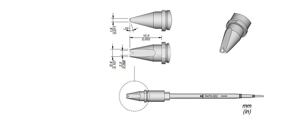 R470002 - Cartridge Chisel 4 x1,8 R470002 - Cartridge Chisel 4 x1,8
