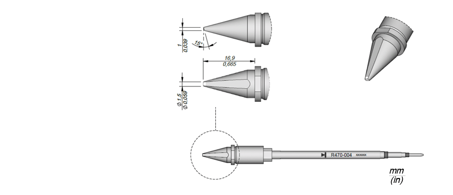 R470004 - Cartridge Chisel 1,5 x 1 R470004 - Cartridge Chisel 1,5 x 1