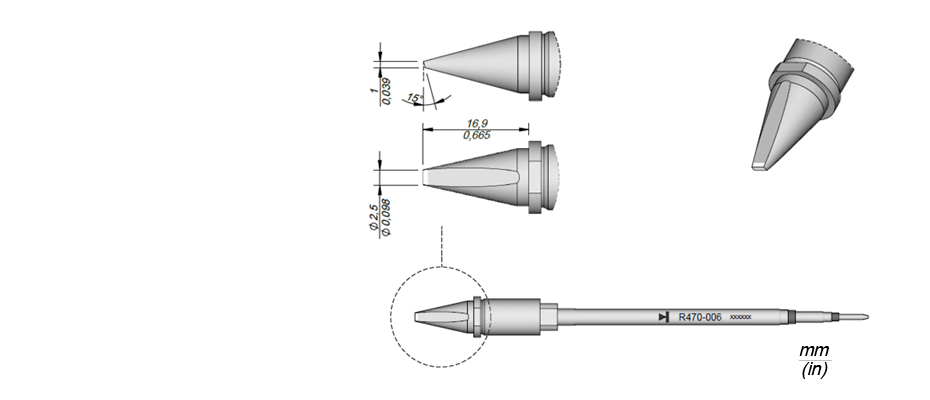R470006 - Cartridge Chisel 2.5 x 1 R470006 - Cartridge Chisel 2.5 x 1