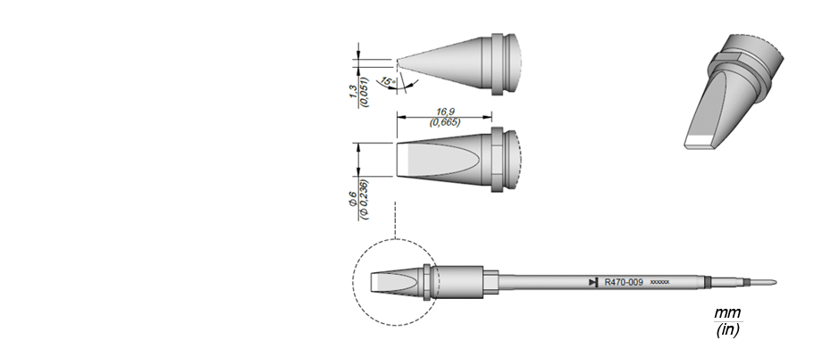 R470009 - Cartridge Chisel 6 x 1,3 R470009 - Cartridge Chisel 6 x 1,3