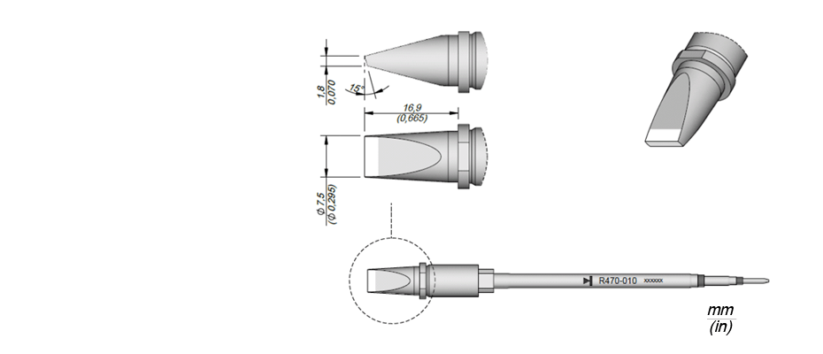 R470010 - Cartridge Chisel 7.5 x 1.8 R470010 - Cartridge Chisel 7.5 x 1.8